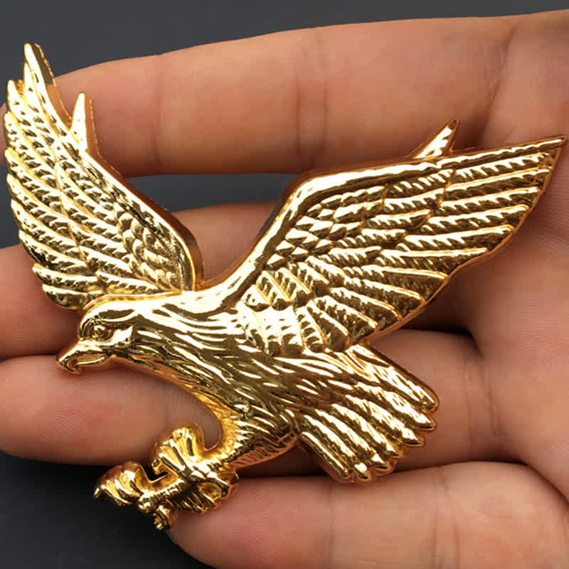 Adesivo in metallo con stemma per auto Flying Eagle - Oro - image 2