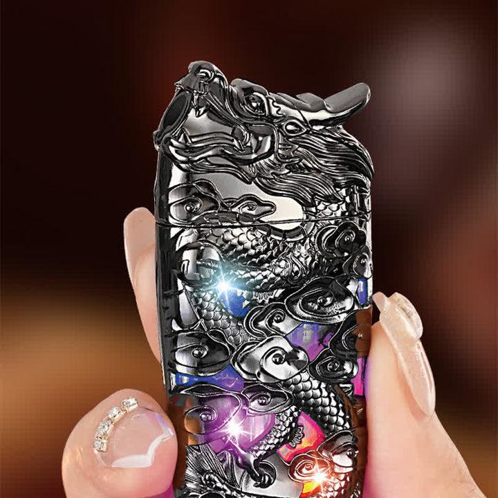 Accendino a butano ricaricabile con LED Flash Dragon creativo e fantastico - image 2