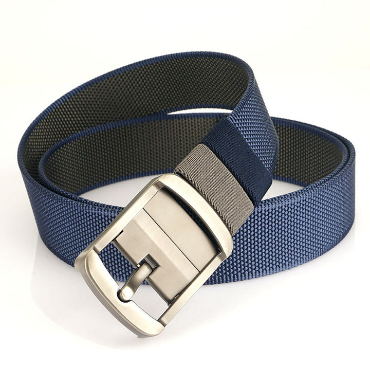 Cintura con fibbia girevole da uomo Cintura in nylon reversibile - Blu+grigio scuro - 42 - image 10