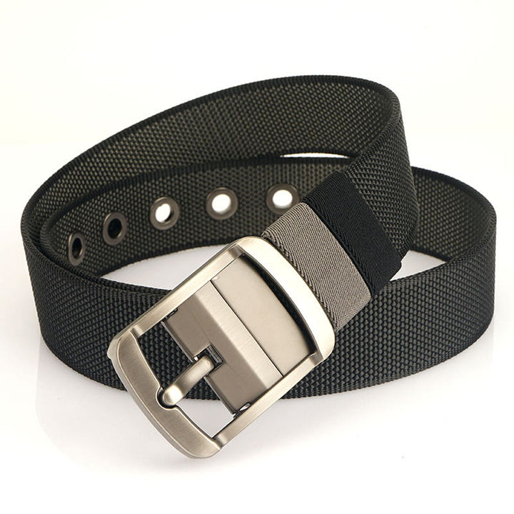 Cintura con fibbia girevole da uomo Cintura in nylon reversibile - Nero+grigio scuro - 42 - image 0