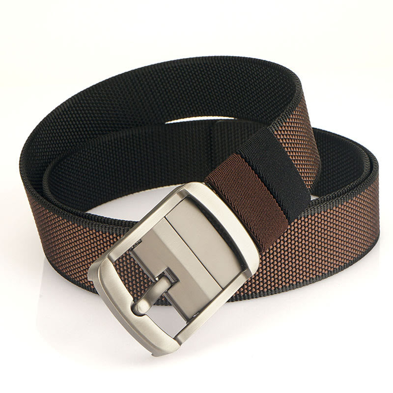 Cintura con fibbia girevole da uomo Cintura in nylon reversibile - Nero+Marrone - 42 - image 9