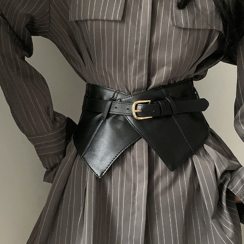 Cintura larga per corsetto in pelle da donna - image 1