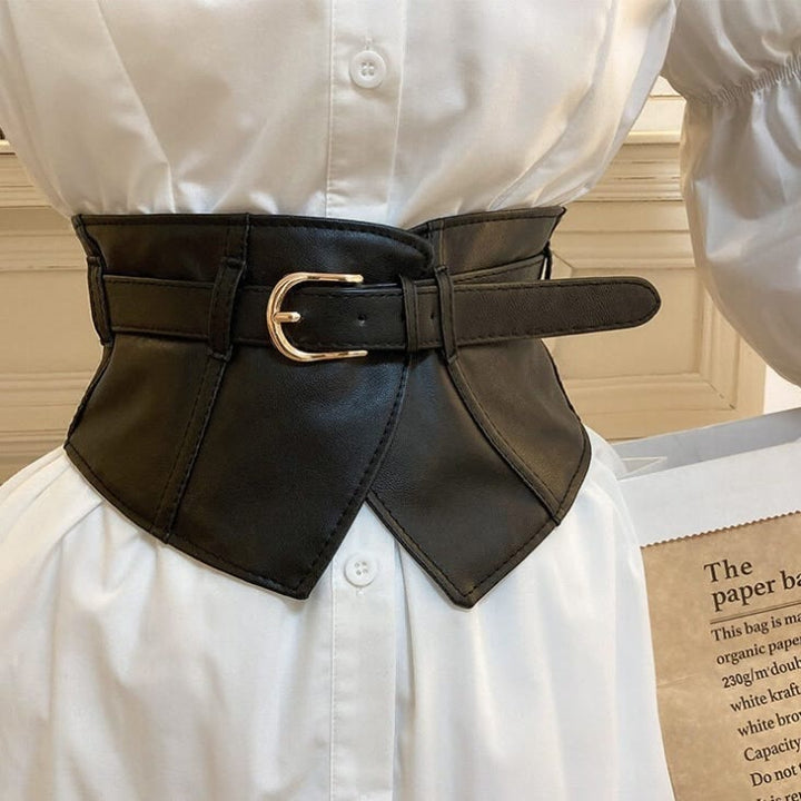 Cintura larga per corsetto in pelle da donna - image 2