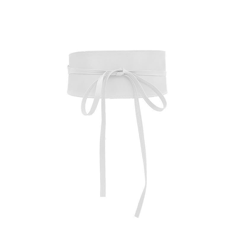 Cintura larga per donna Cintura corsetto in pelle - Bianco - image 7