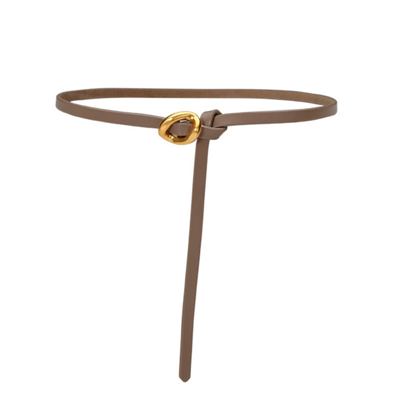 Cintura sottile con nodo da donna in vera pelle - Legno robusto - 41,34 pollici / 105 cm - image 21