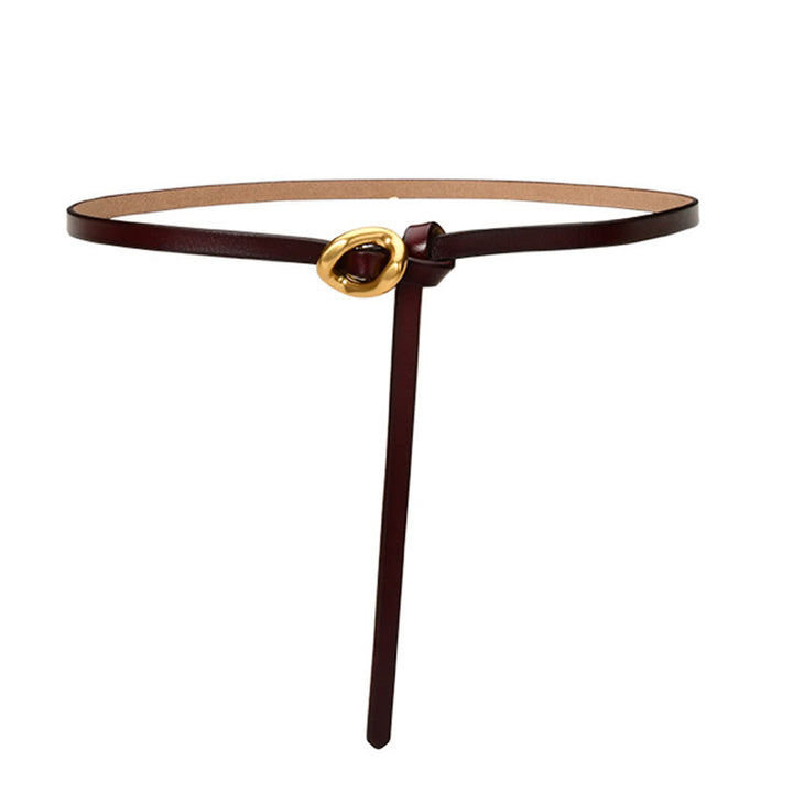 Cintura sottile con nodo da donna in vera pelle - image 13