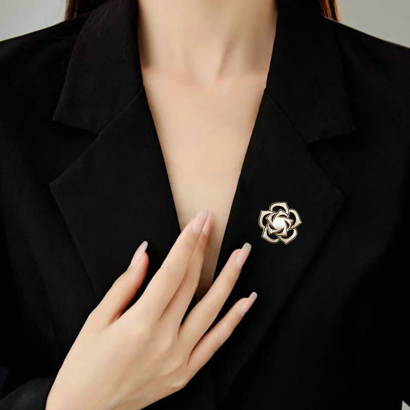 Spilla da donna con perle di camelia Purity - image 3