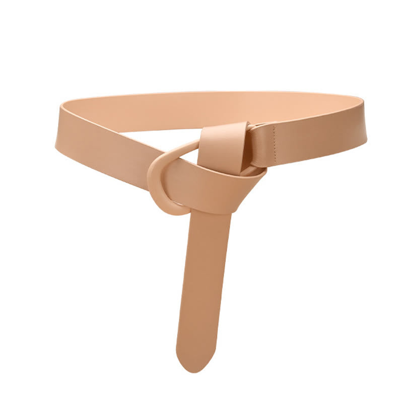 Cintura semplice larga per donna Cintura con nodo in pelle - PescaPuff - 43,31 pollici / 110 cm - image 20