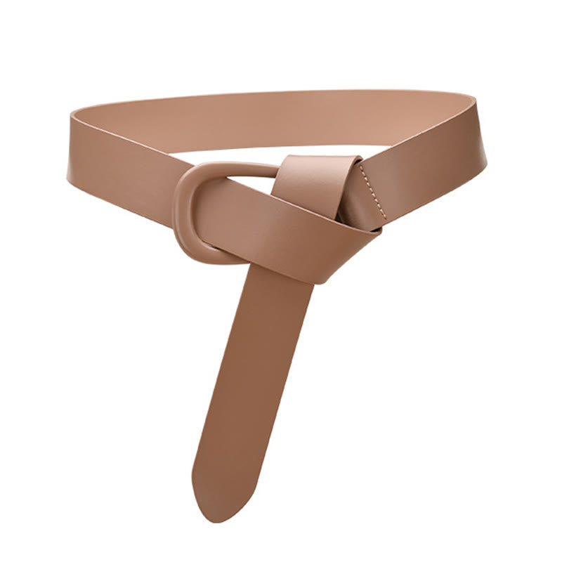 Cintura semplice larga per donna Cintura con nodo in pelle - Legno robusto - 43,31 pollici / 110 cm - image 17