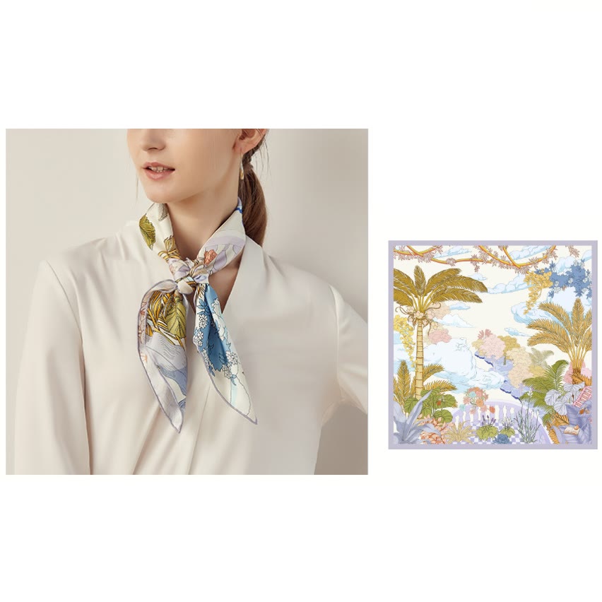 Sciarpa sottile in seta primaverile "Garden In The Air" da donna - image 1