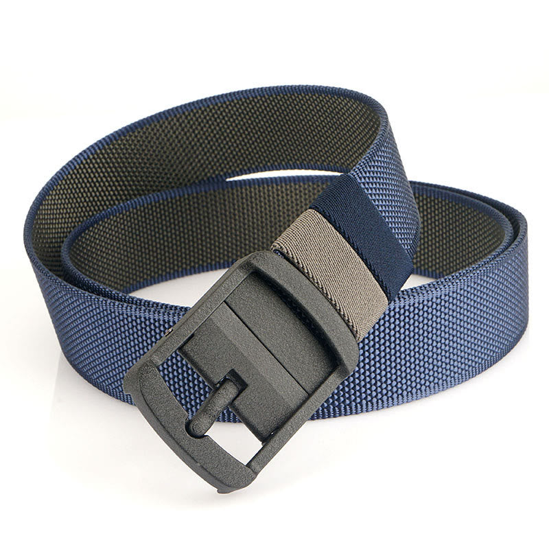 Cintura militare reversibile con fibbia in lega girevole da uomo - Blu+grigio scuro - 42 - image 11