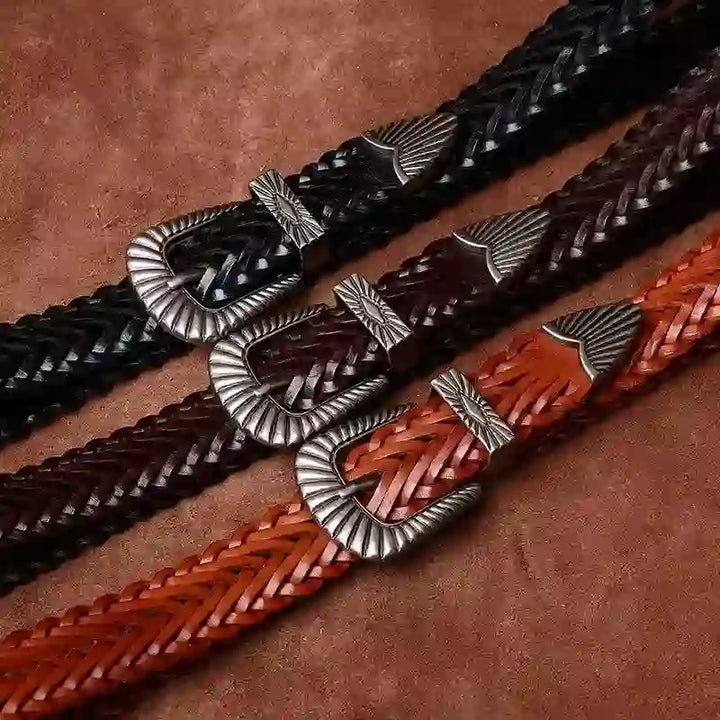 Cintura in pelle intrecciata in pelle di vacchetta intrecciata casual da tutti i giorni - image 6