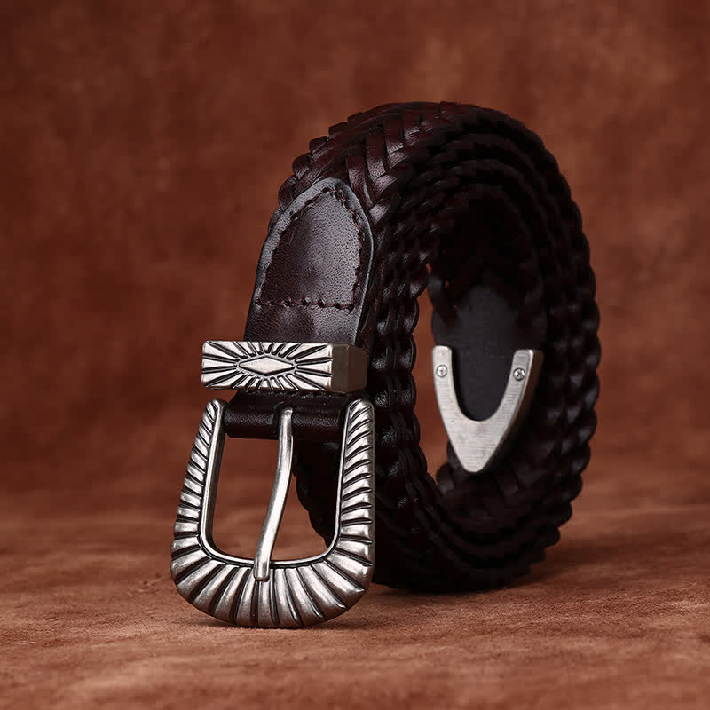 Cintura in pelle intrecciata in pelle di vacchetta intrecciata casual da tutti i giorni - image 17