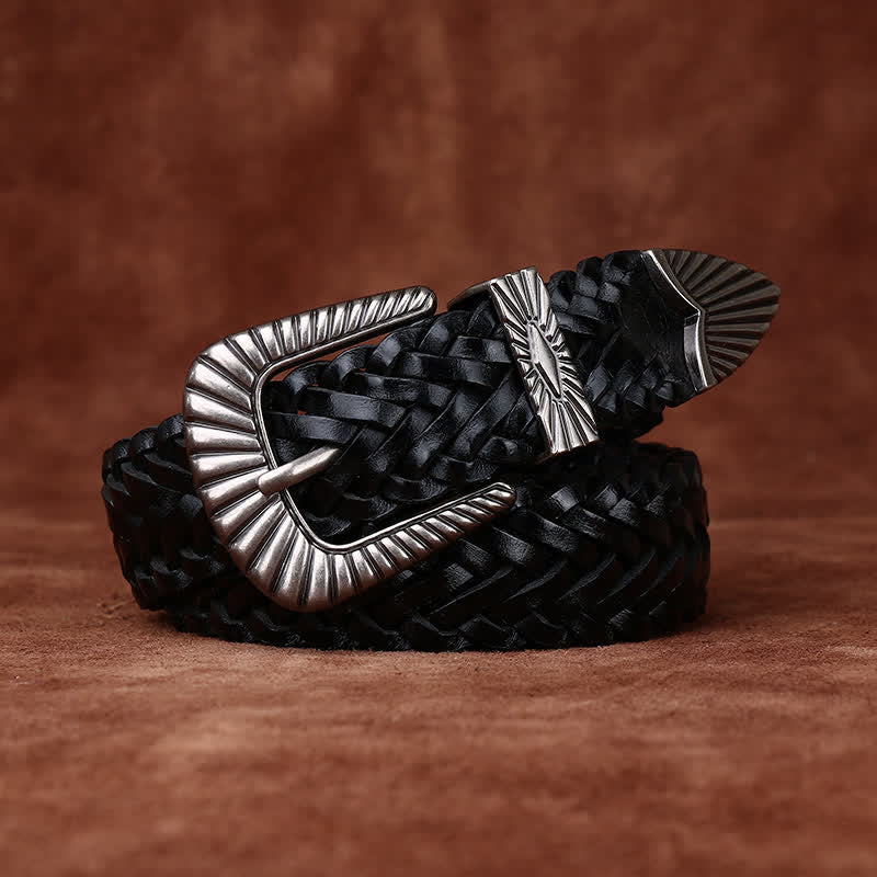 Cintura in pelle intrecciata in pelle di vacchetta intrecciata casual da tutti i giorni - image 13