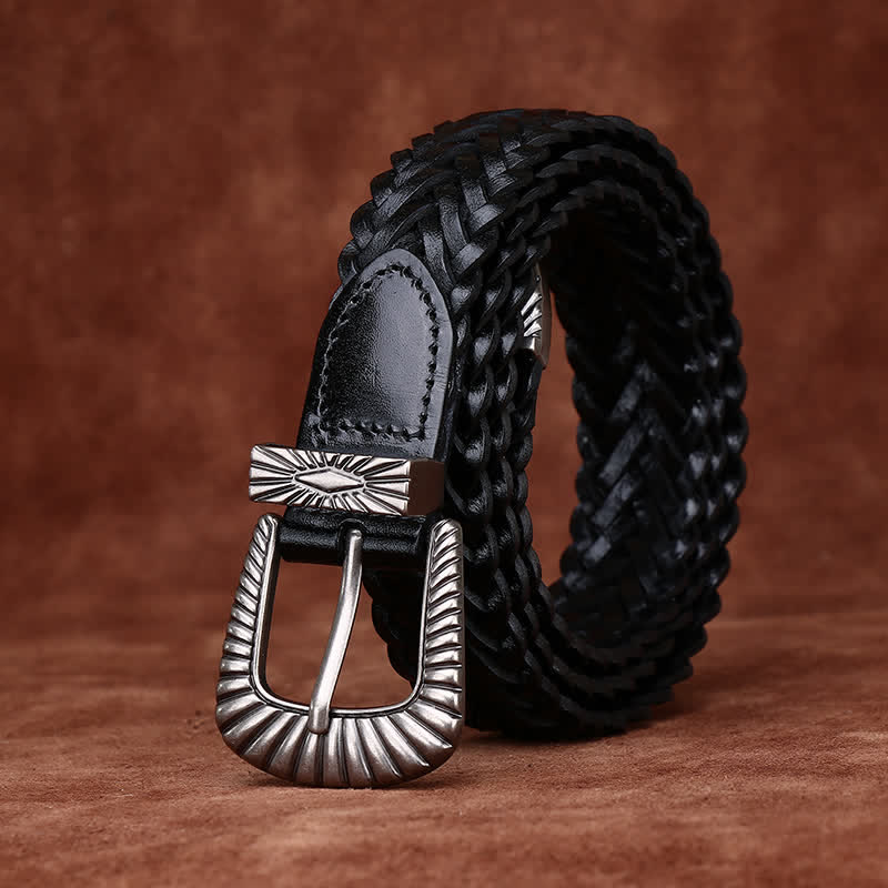 Cintura in pelle intrecciata in pelle di vacchetta intrecciata casual da tutti i giorni - image 14