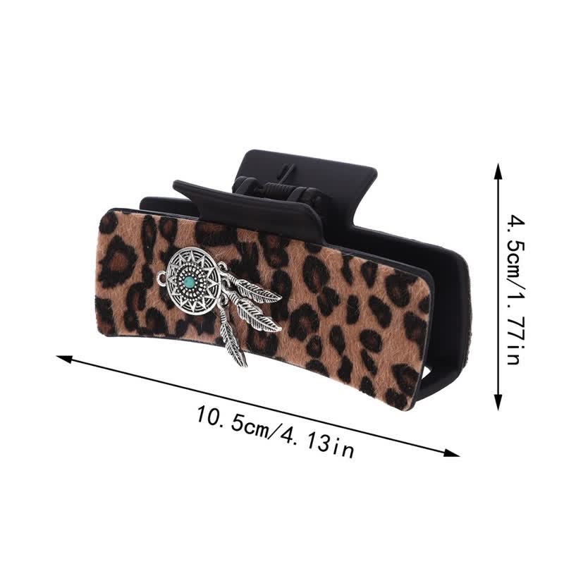 Fermaglio per capelli con stampa leopardata e decorazione turchese indiana da donna - image 3