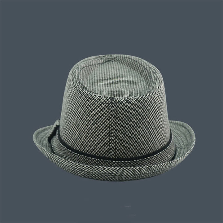 Cappello estivo da uomo Fedora con motivo a quadri inglesi e pied de poule - image 5