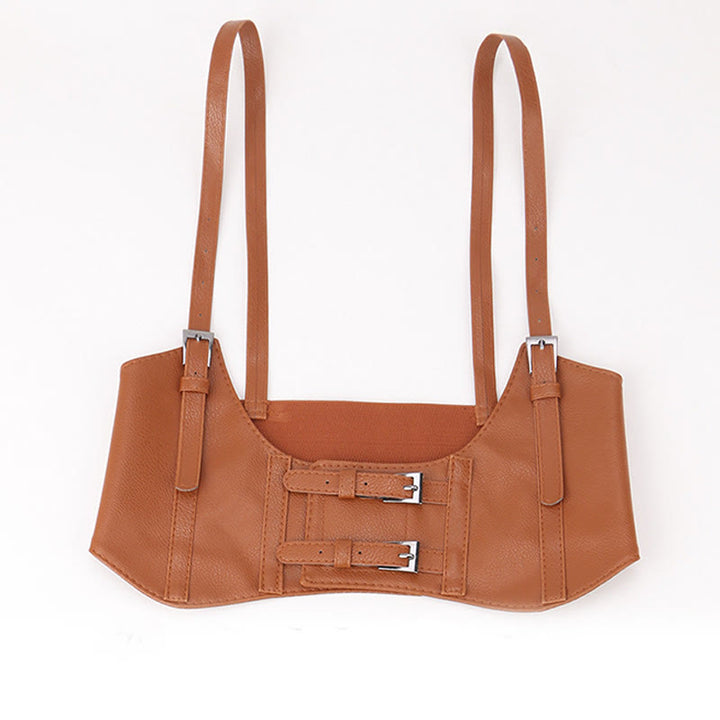 Cintura da corsetto con cinturino punk, bretelle da donna - Stile marrone-standard - 44,49 pollici / 113 cm - image 12
