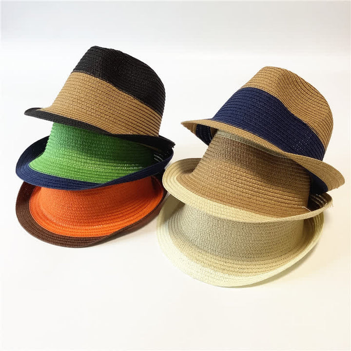 Cappello di paglia Fedora divertente con colori abbinati per l'estate - image 8
