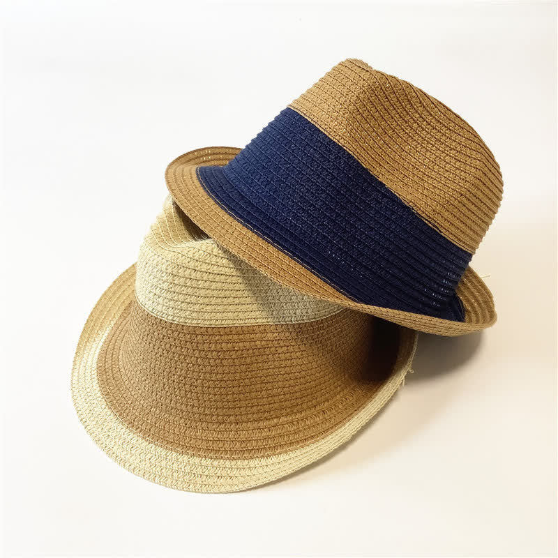 Cappello di paglia Fedora divertente con colori abbinati per l'estate - image 0