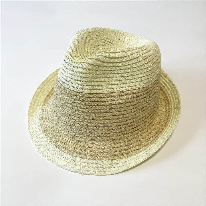 Cappello di paglia Fedora divertente con colori abbinati per l'estate - Avorio e beige - Misura M (22"-22 7/8") - image 12