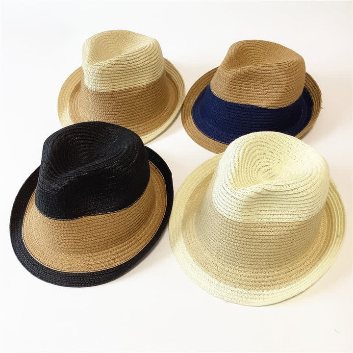 Cappello di paglia Fedora divertente con colori abbinati per l'estate - image 7