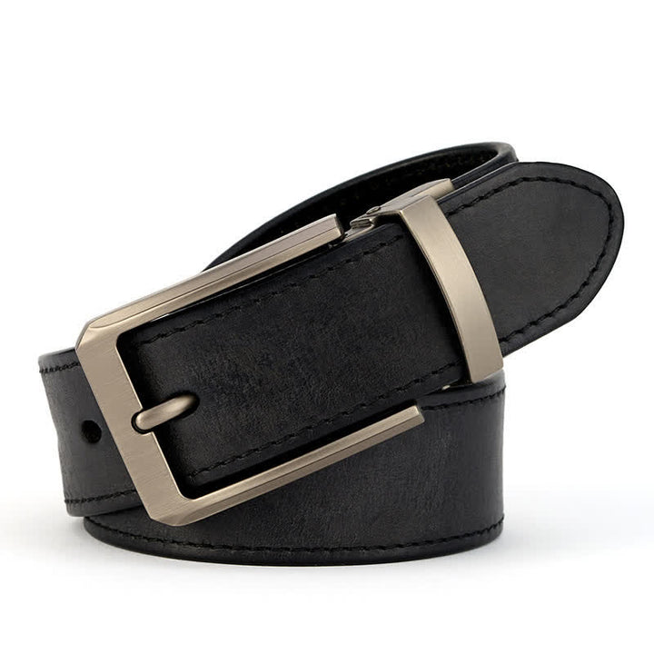 Cintura in pelle semplice e precisa da uomo, cucita con cura - Nero - Stile n. 2 - 42 - image 8