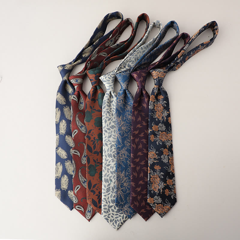Cravatta da uomo vintage con piume svolazzanti in jacquard - image 4
