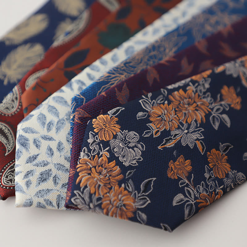 Cravatta da uomo vintage con piume svolazzanti in jacquard - image 3