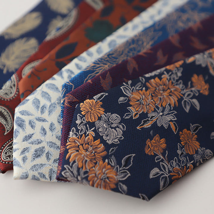 Cravatta da uomo vintage con piume svolazzanti in jacquard - image 3