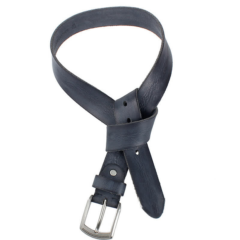 Cintura da uomo in pelle lavata con strato superiore in pelle bovina vintage - image 8