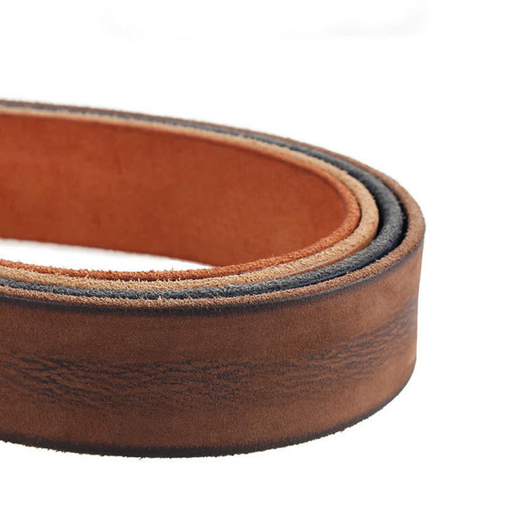 Cintura da uomo in pelle lavata con strato superiore in pelle bovina vintage - image 6