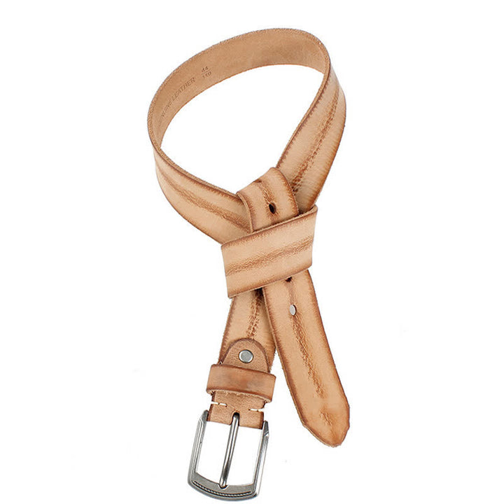 Cintura da uomo in pelle lavata con strato superiore in pelle bovina vintage - image 12