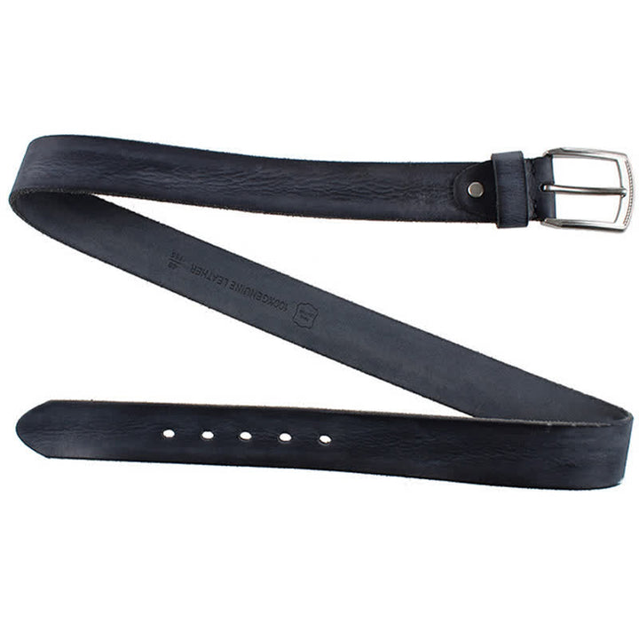 Cintura da uomo in pelle lavata con strato superiore in pelle bovina vintage - image 9