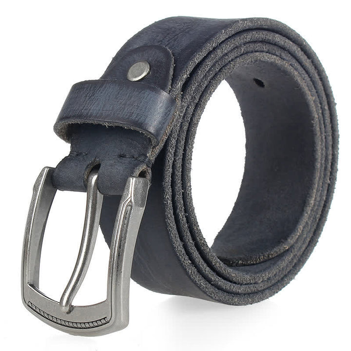 Cintura da uomo in pelle lavata con strato superiore in pelle bovina vintage - Nero - 44 - image 7