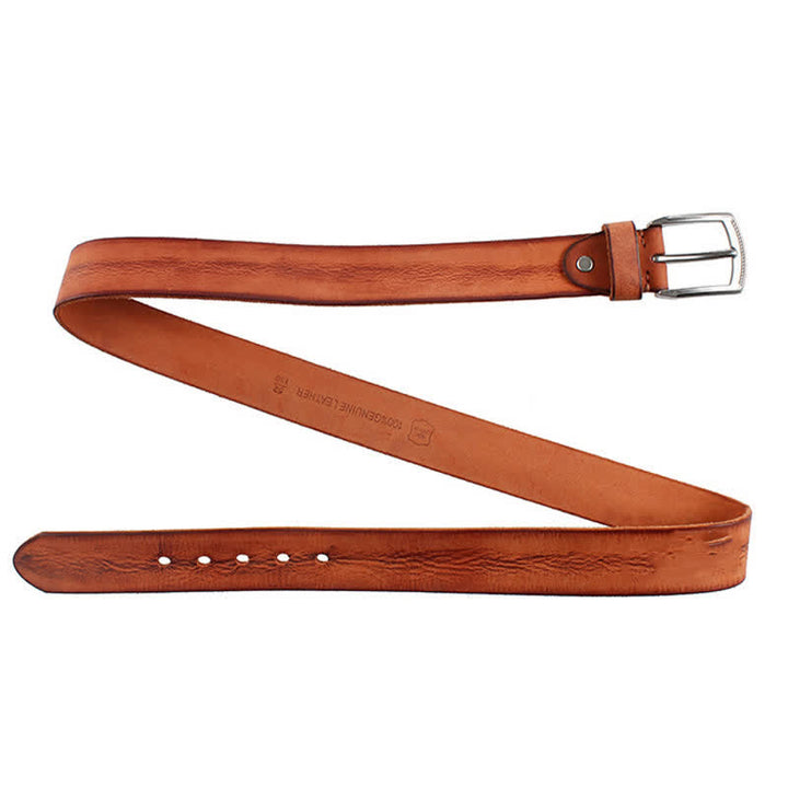 Cintura da uomo in pelle lavata con strato superiore in pelle bovina vintage - image 14