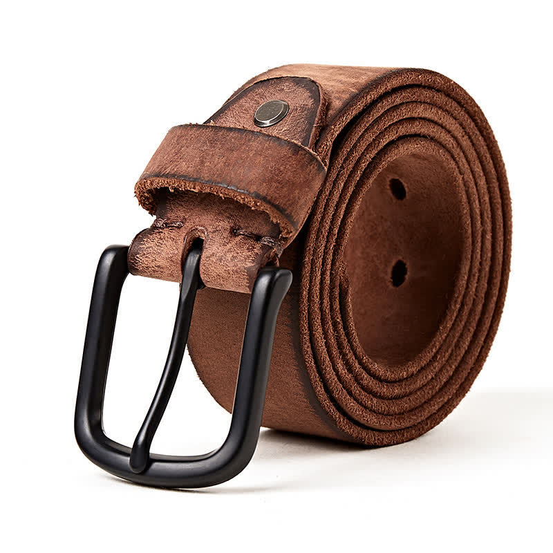Cintura da uomo in pelle lucida opaca in stile minimalista - Caffè - 44 - image 6