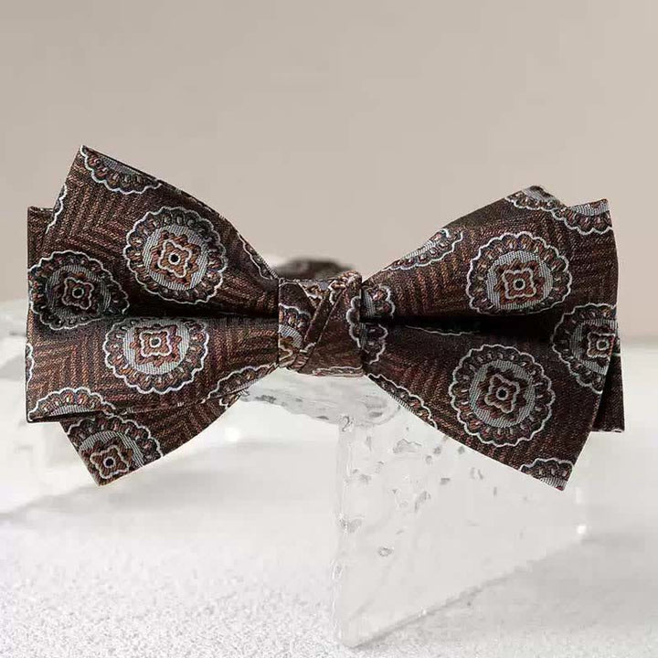 Papillon da uomo con fazzoletto stampato vintage a doppio strato - Stile n. 7 - Papillon - image 17