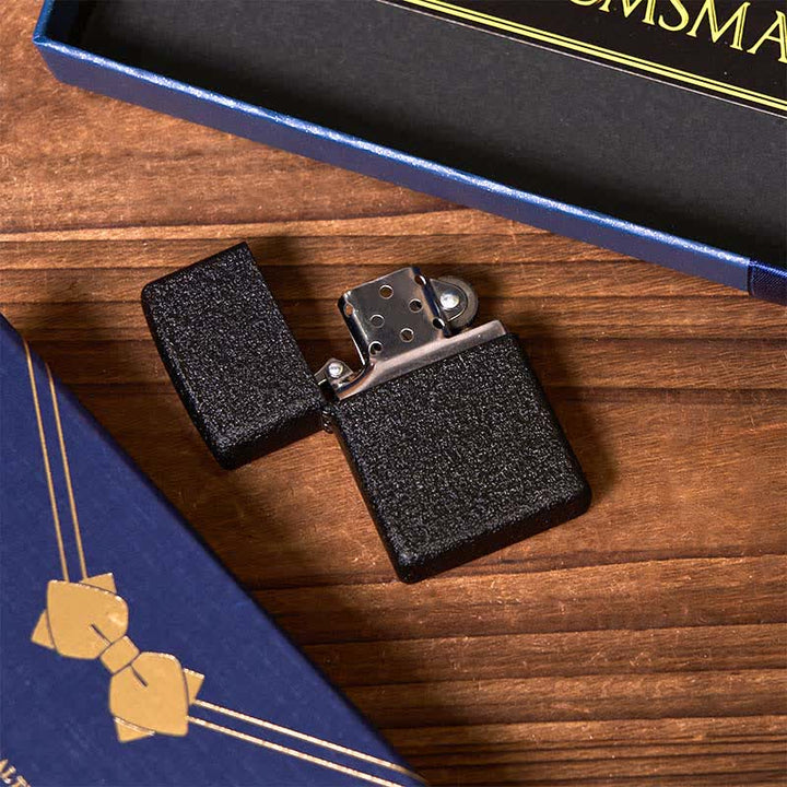 3 pezzi cravatta a farfalla a tema nero papillon smerigliato accendino groomsmen scatola regalo - image 4