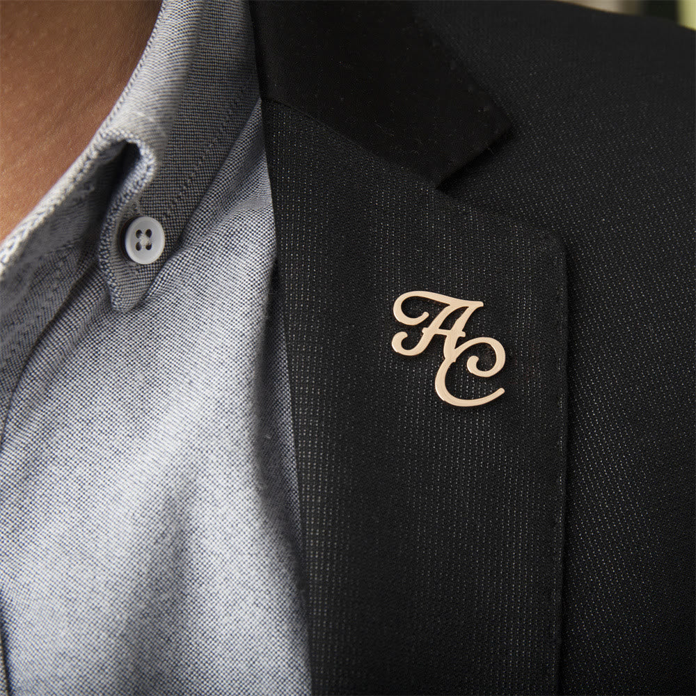 Spilla con lettere iniziali personalizzate Accessori in acciaio inossidabile - Oro rosa - image 7