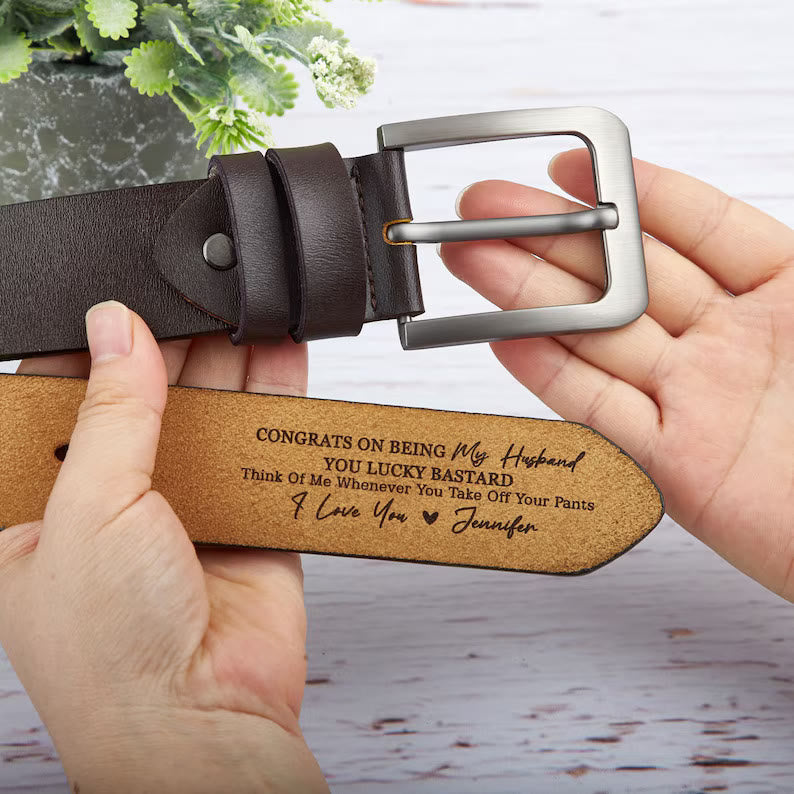 Cintura in pelle personalizzata con nomi incisi, regalo caldo - image 5