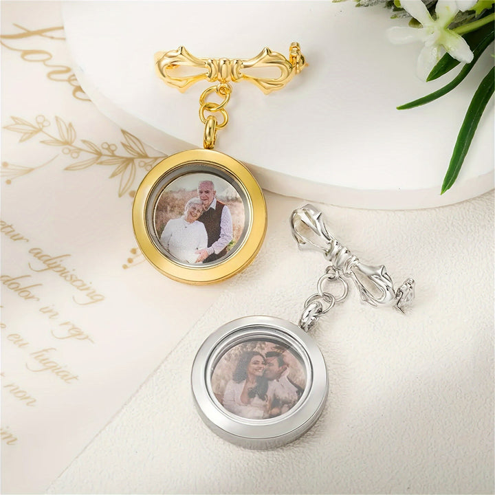 Personalizza la tua spilla con fiocco fotografico, spilla commemorativa in metallo - image 4