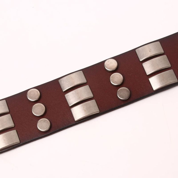 Cintura in vera pelle per uomo con rivetti punk - image 7