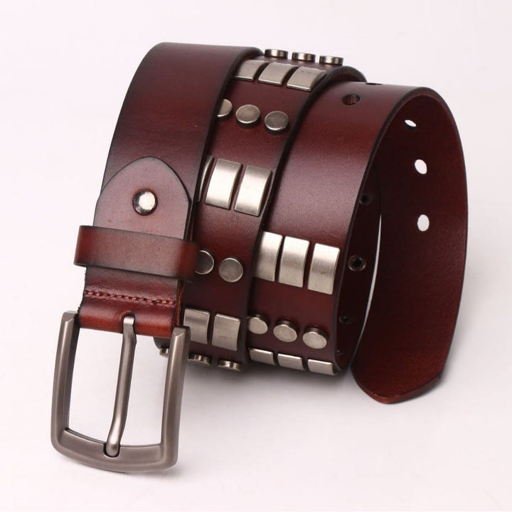 Cintura in vera pelle per uomo con rivetti punk - image 5
