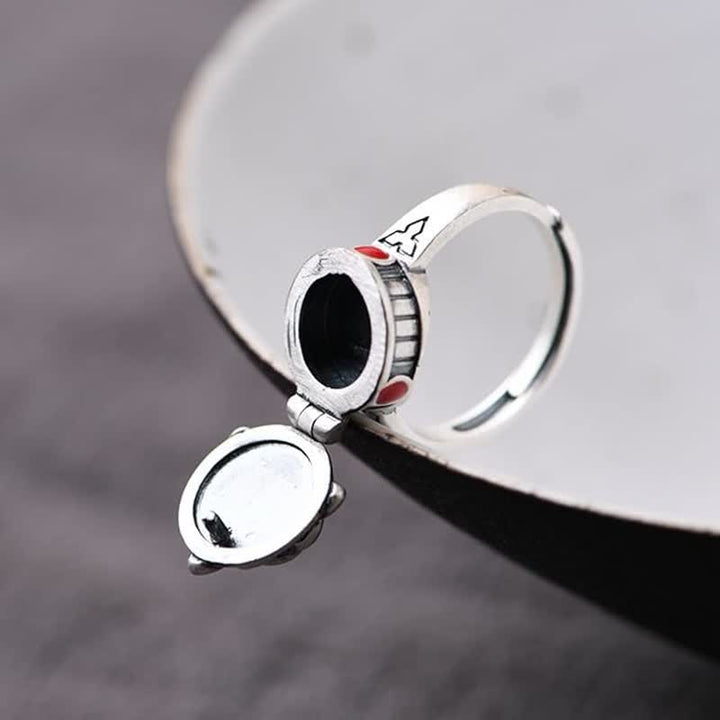 Anello regolabile con fiore di rosa e scomparto nascosto - image 3