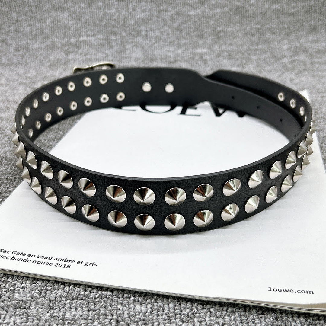 Cintura con motivo a croce di Pasqua, punk, rivetto, cinturino in pelle - image 8