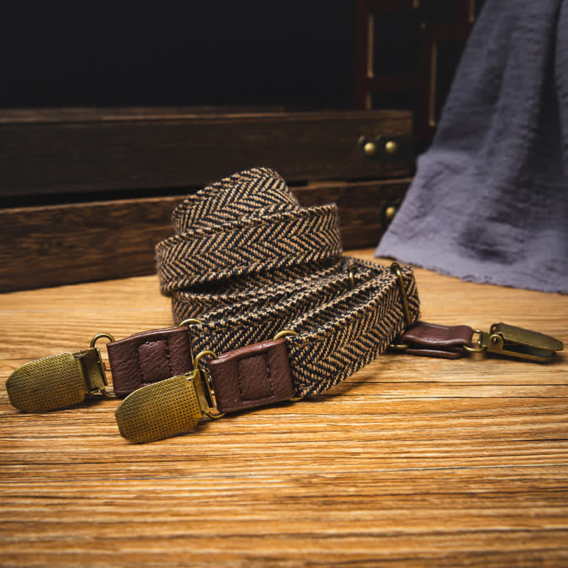Bretelle elastiche a spina di pesce in stile britannico vintage per bambini - image 1