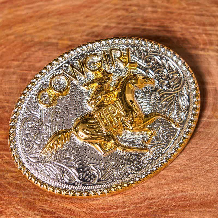 Set di anelli con fibbia per cintura con rosa intrecciata, fai da te, a forma di cavallo da corsa e coltello nascosto - image 3