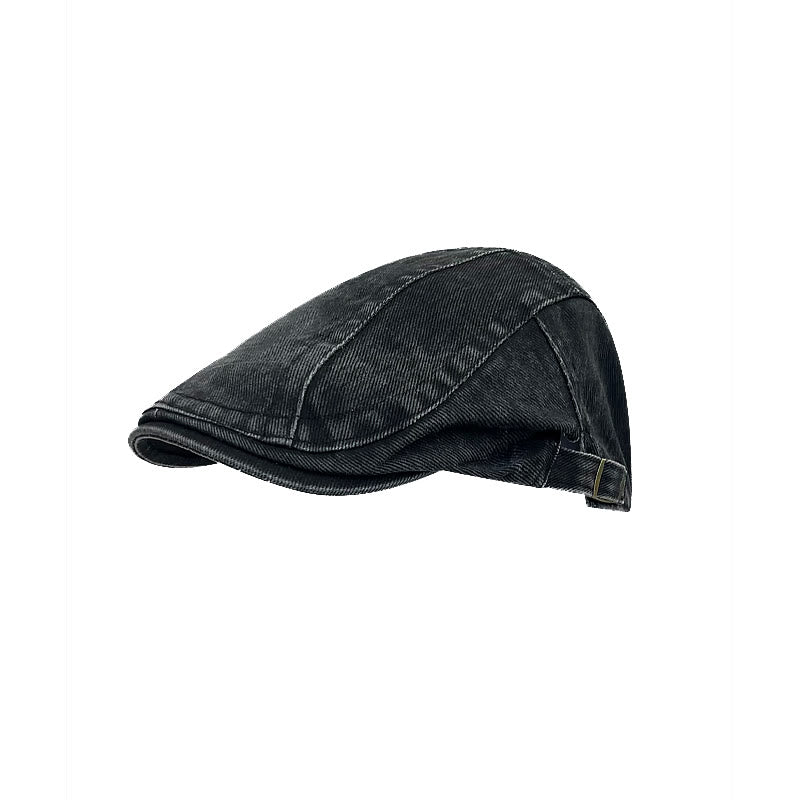 Berretto da baseball in cotone lavato denim stile newsboy retrò americano - Nero - Misura M (22"-22 7/8") - image 0