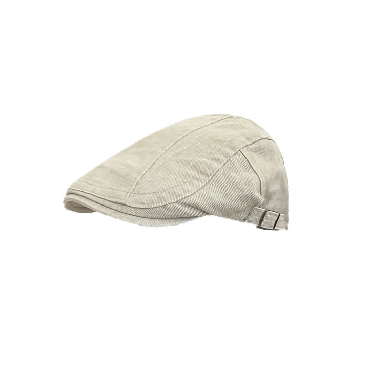 Berretto da baseball in cotone lavato denim stile newsboy retrò americano - Beige - Misura M (22"-22 7/8") - image 10